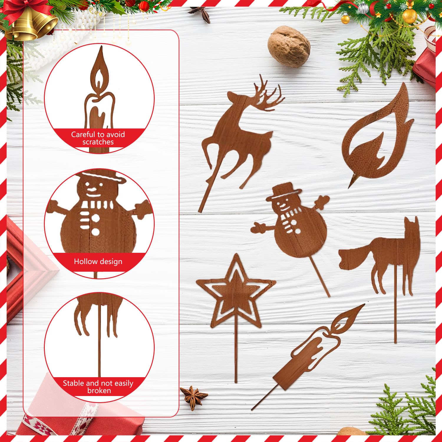 Roststecker Weihnachten, 11 Stck Gartenstecker Weihnachten, Gartenstecker  Rost Weihnachten, Rost Deko Weihnachten, Weihnachtsstecker Rost, fr  Blumenkasten, Drauen : Amazon.de: Kche, Haushalt & Wohnen