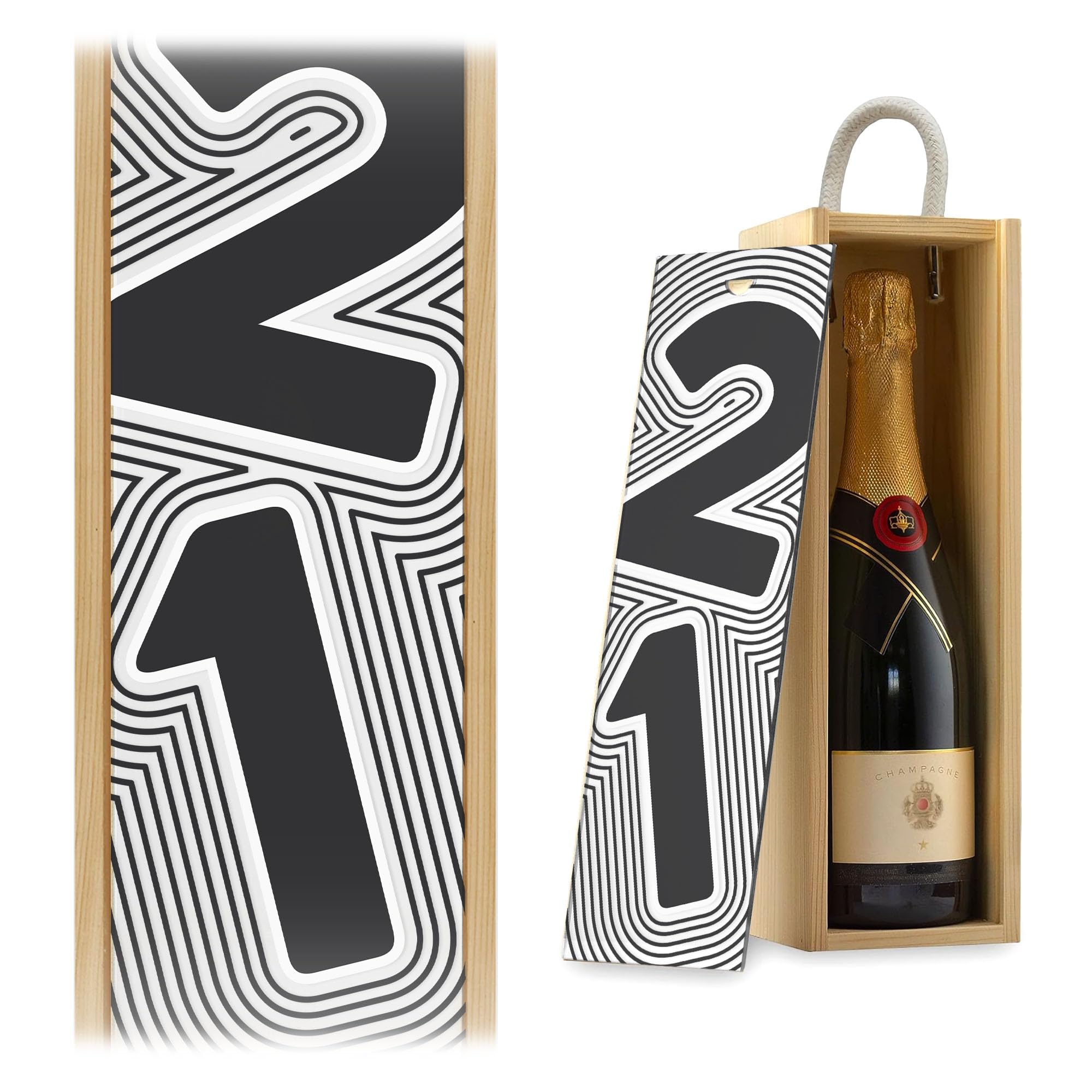 A1 Graphics Ltd 21st Wine Gift Box – Milestone Celebration Champagne & Prosecco Case (White, Natural Box)