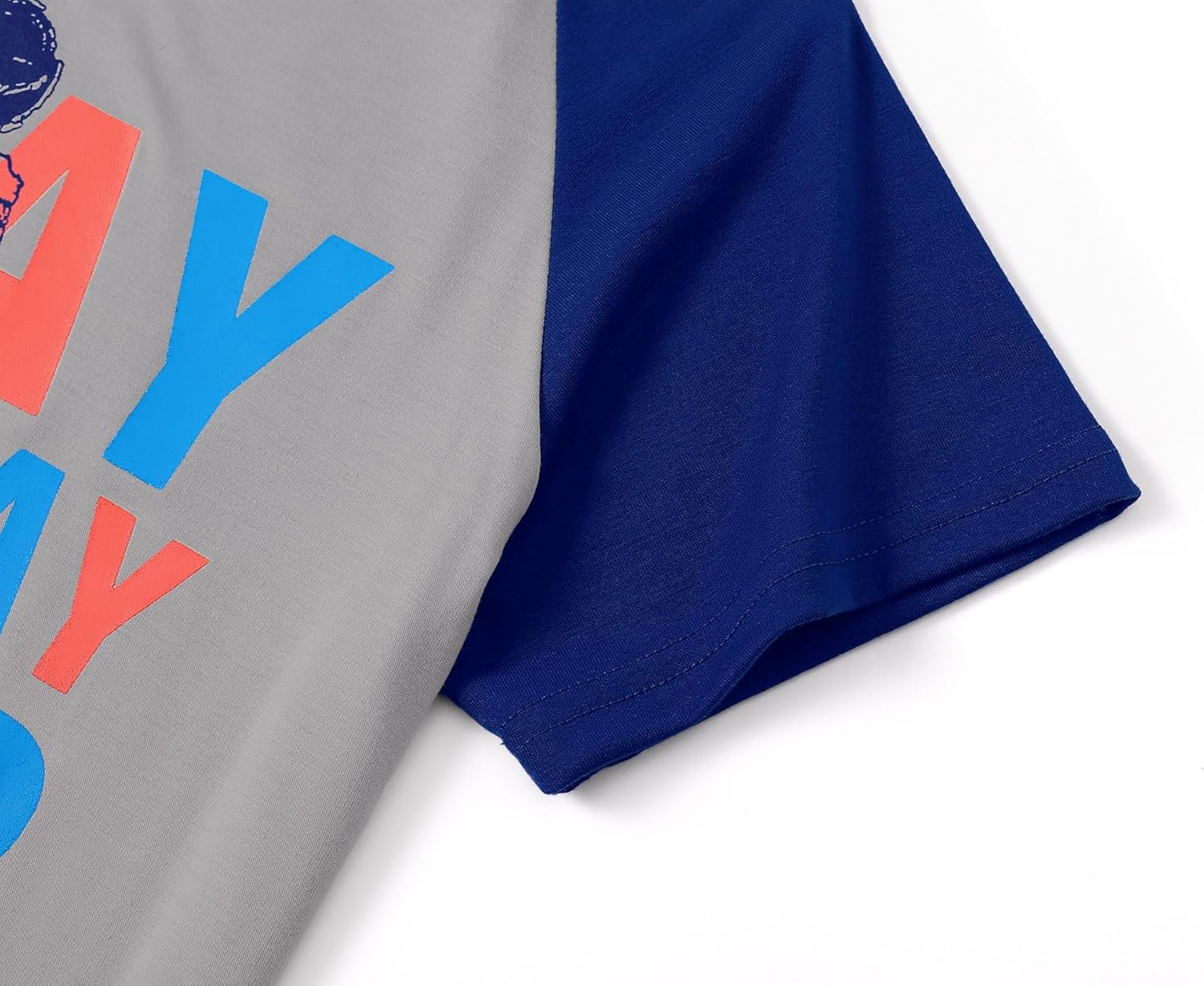 Beezizac Big Boys Pajamas Teal & Navy Face 2-Piece Fun Short Sleeve & Pants PJ Set Kid Cozy Sleepwear Size 6-18 - Image 4