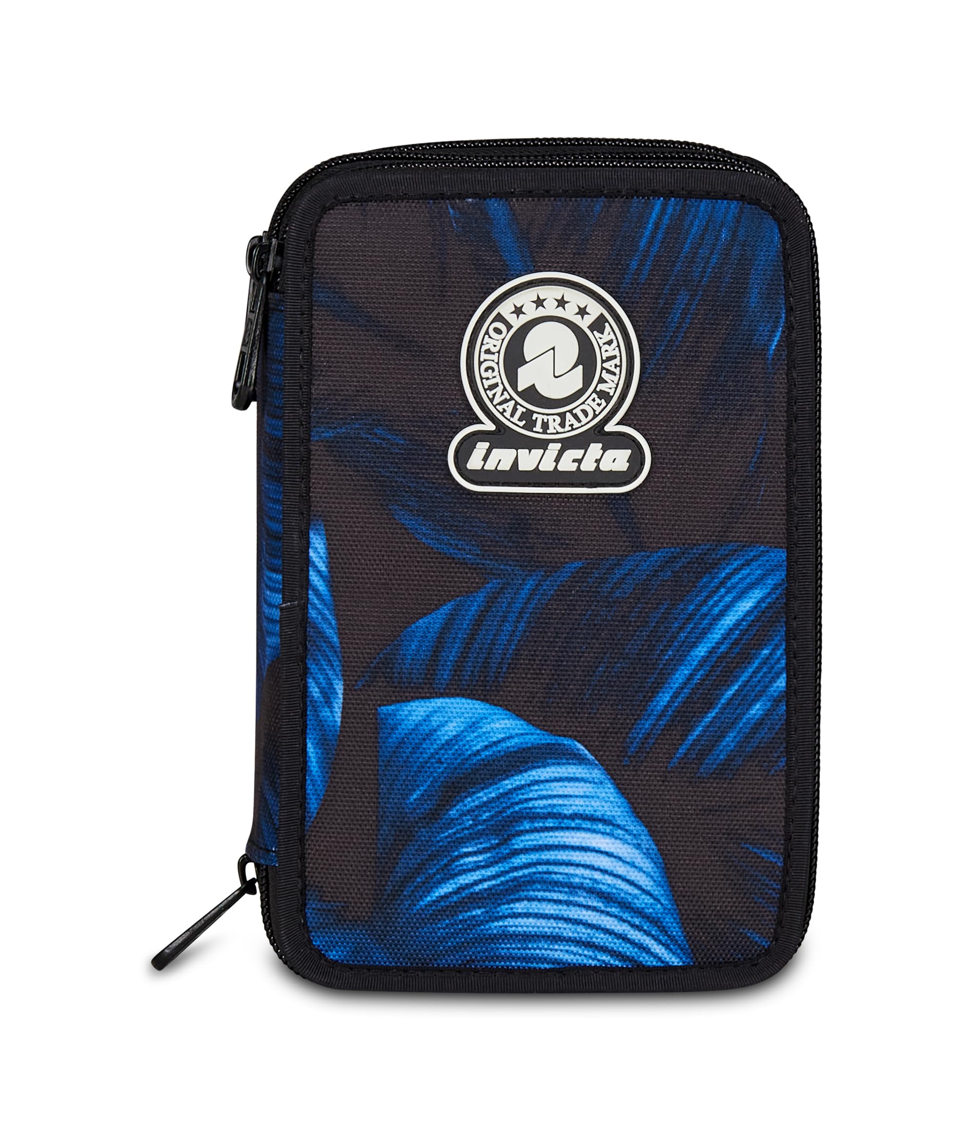 Invicta Astuccio Scuola 3 Zip Fantasy, Blu, Portapenne Triplo Scomparto Completo Di Penne, Matite, Colori, Accessori Zaino, Scuola Elementare, Bambina