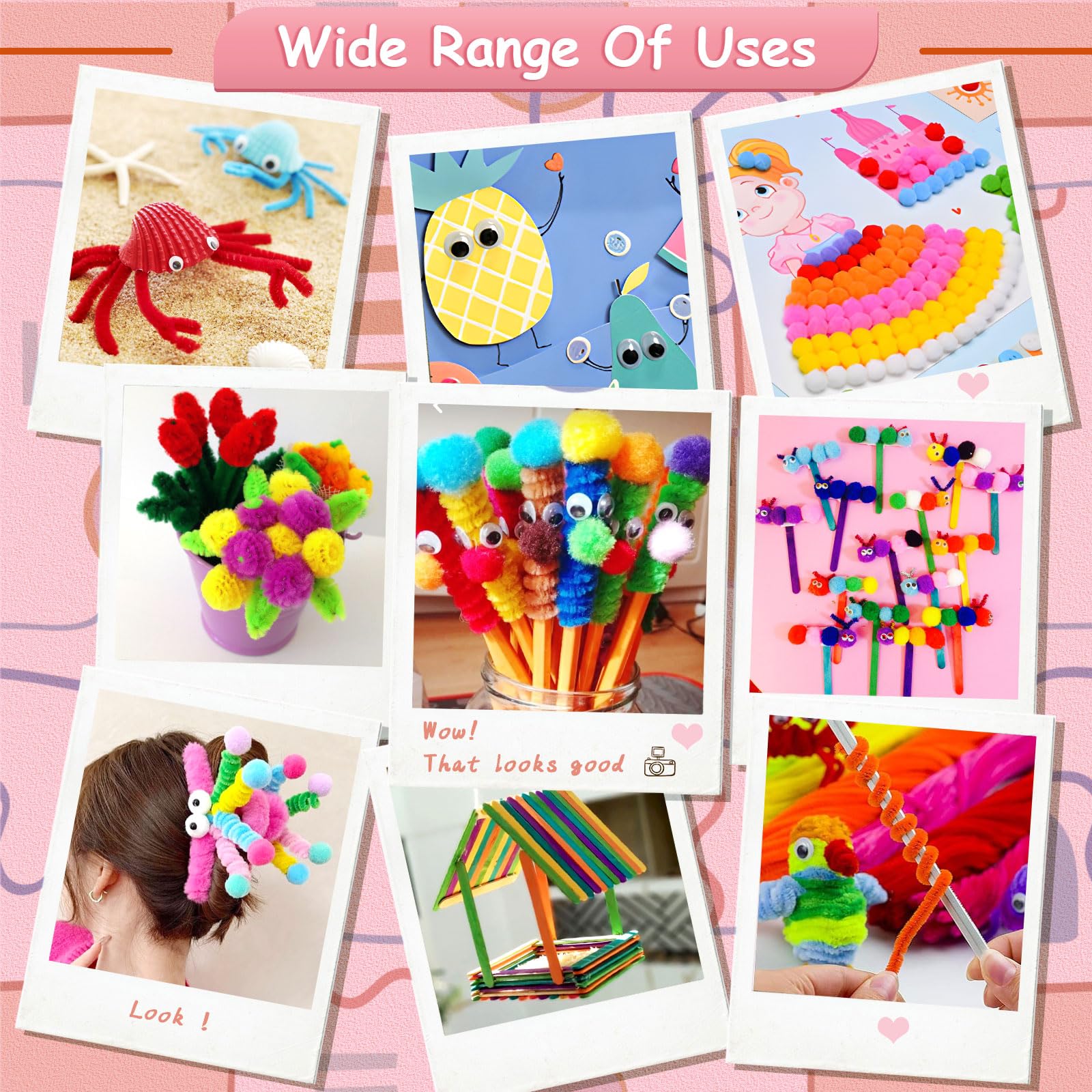 Purpledi Kit Manualidades Niños 3600+PCS, DIY Creativo Kit Manualidades Material, DIY Art Supplies Creativo Regalo Manualidades Labores para Niños, Juguetes Educativos Regalo para Niño Niña