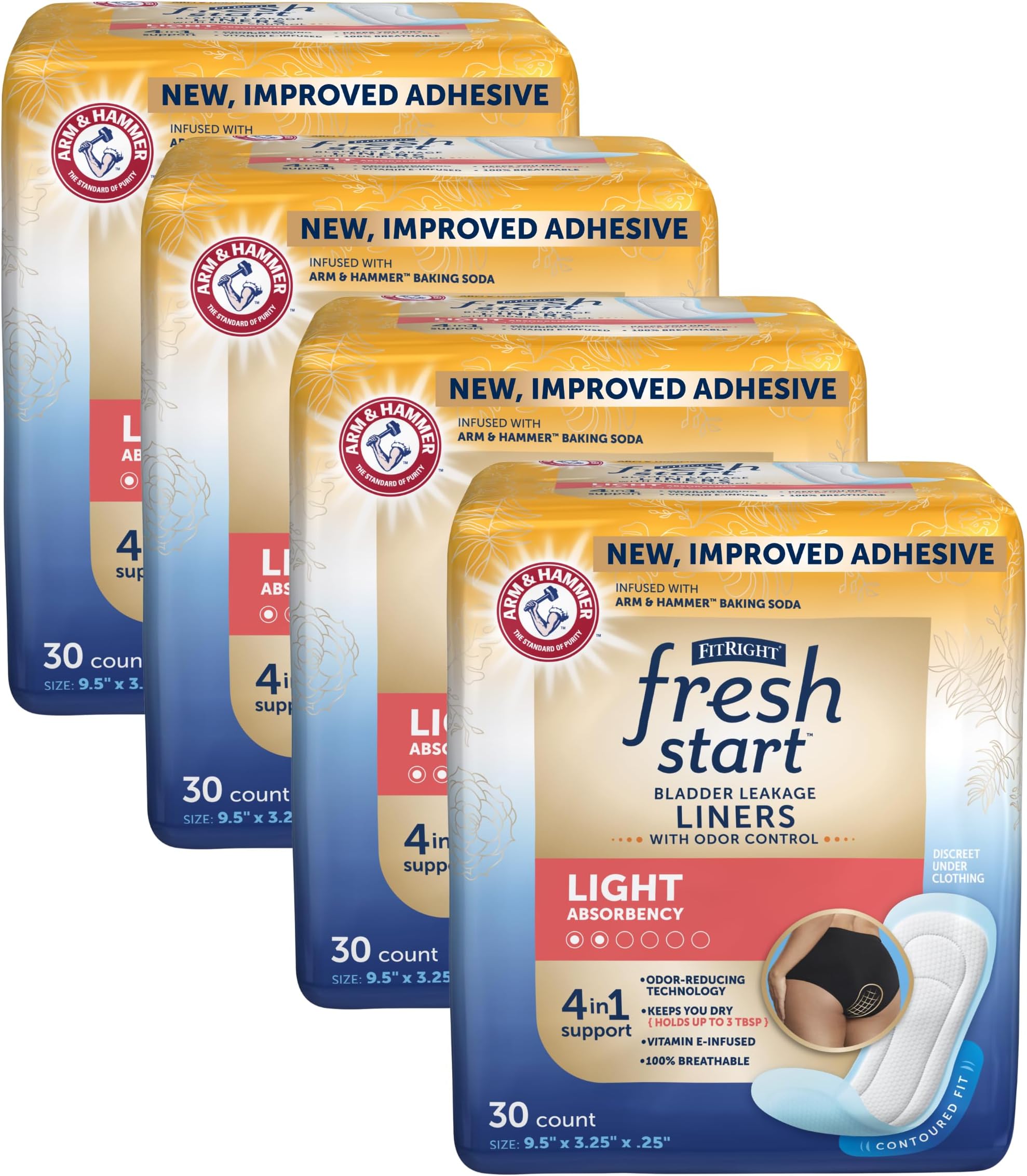 Amazon.com: FitRight Fresh Start Liners for Women, Now with Stronger ...