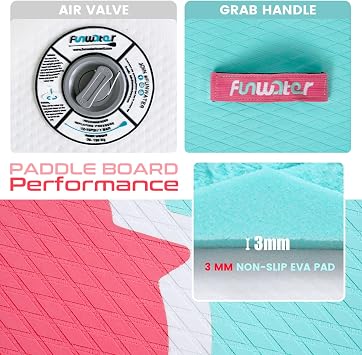 FunWater Inflatable Stand Up Paddle Board with Beginners SUP Accessories