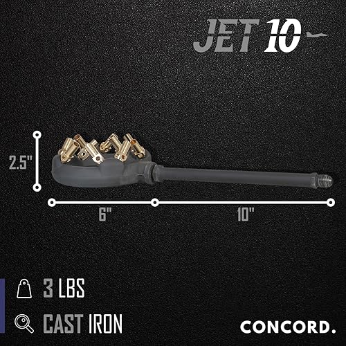 Miniatura 2 de CONCORD Quemador de chorro de hierro fundido de propano único para exteriores con puntas de llama de latón (JET 10)