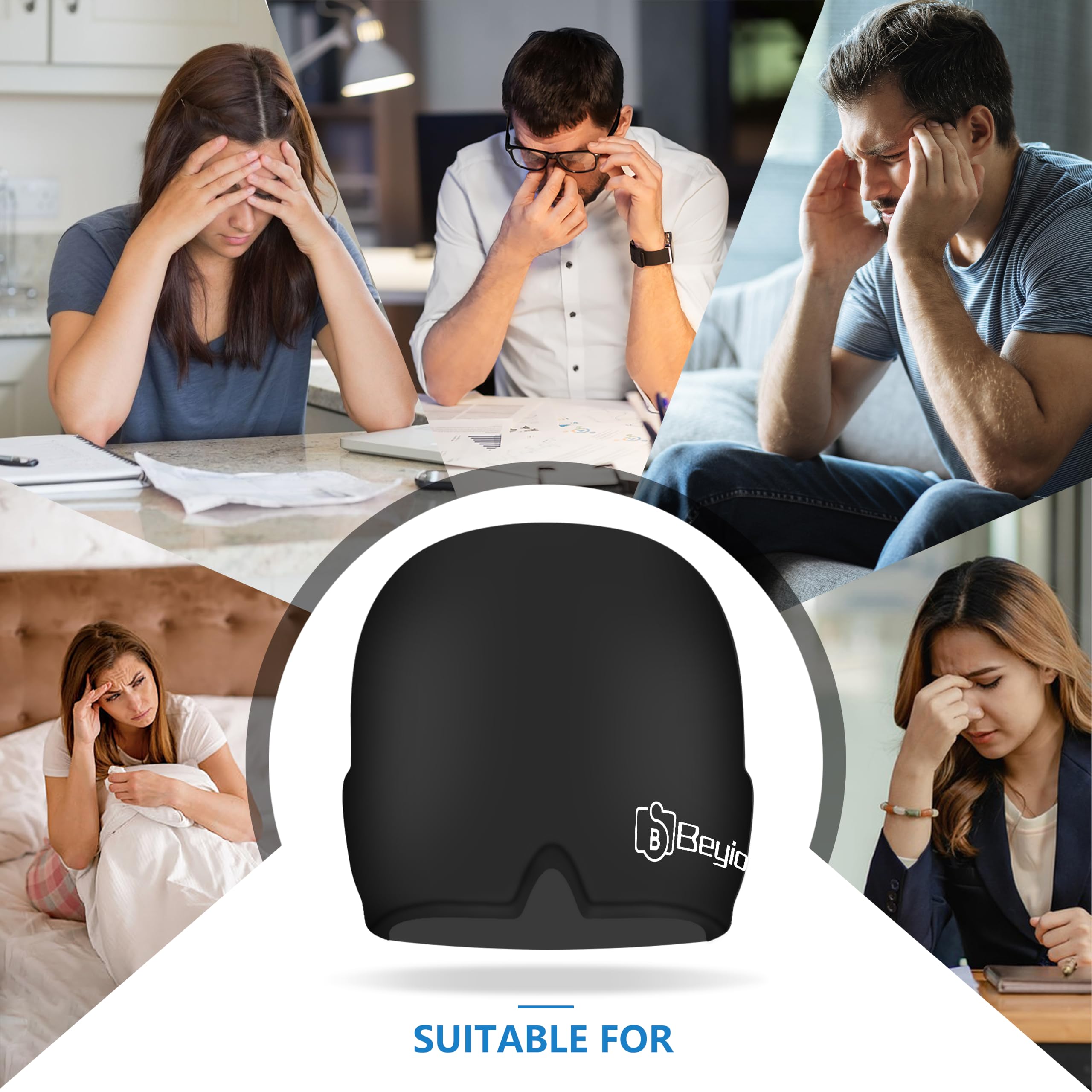 Migraine Cap, All Around Gel Covered Headache Cap, Reusable Cold Cap — Amazon image 2