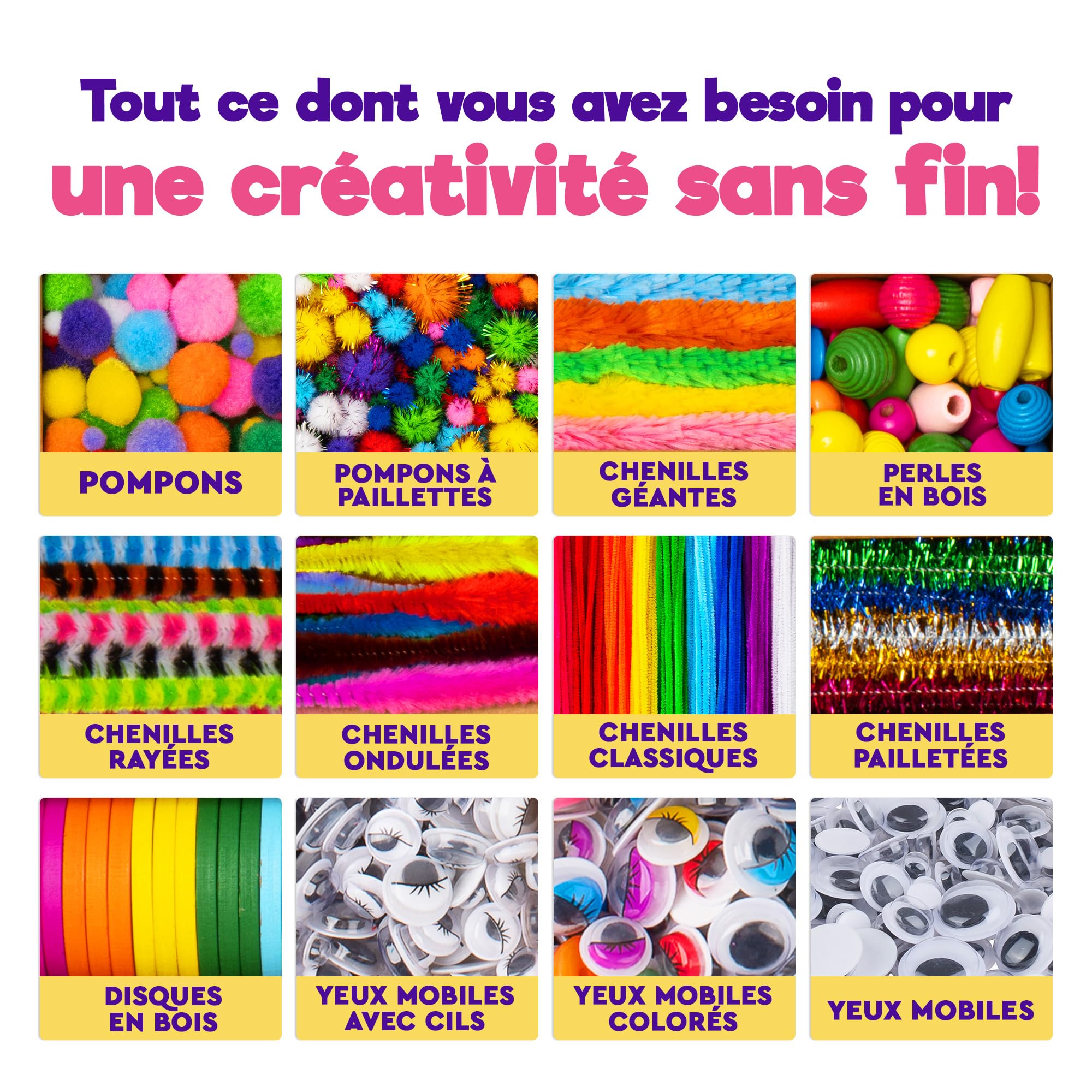 Blue Squid Boite Activités Manuelles pour Enfants - Maxi Coffret 3000 Pcs ge 4-12 ans, Kit Loisir Creatif Enfant, Kit Bricolage Enfants, Activité Manuelle Enfant