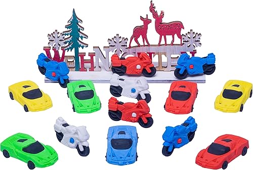 Miniatura 6 de Mini borradores para niños, mascotas de escritorio a granel para niños, borradores de automóvil para aula, 14 piezas de borradores divertidos para