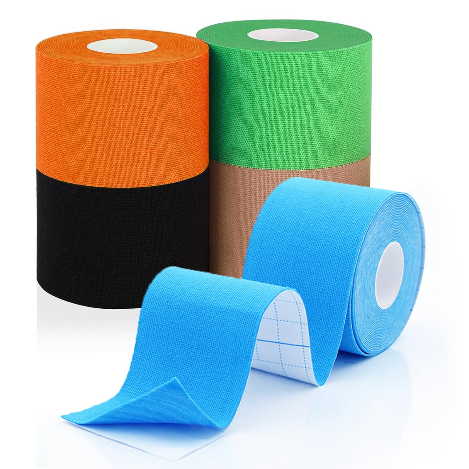 5 Rolls Kinesiology Tape 1 5inch x 16 4feet Waterproof Athletic Tape 5 Colors Uncut Kinetic Tape Breathable