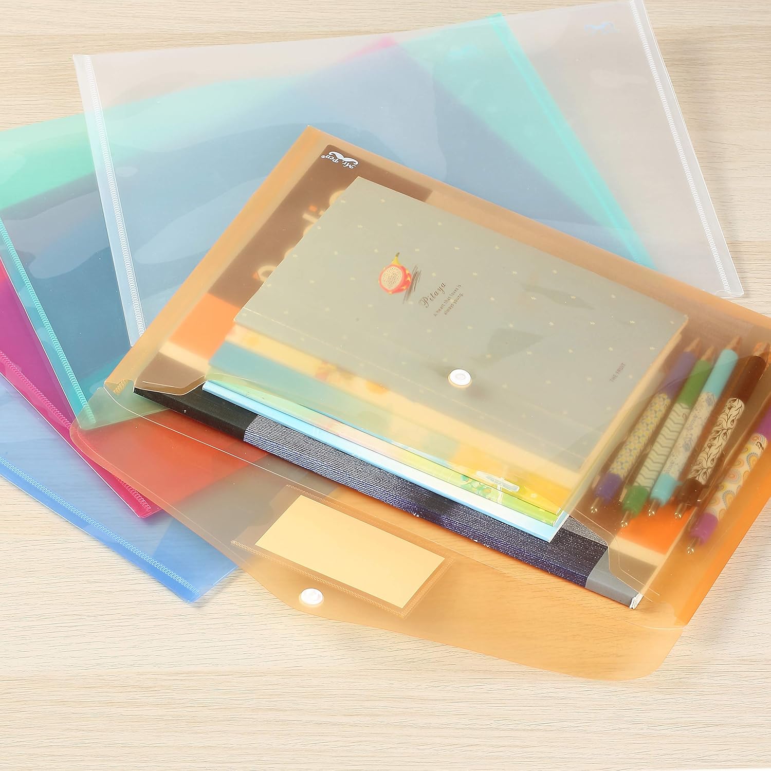 Mr. Pen- Plastic Envelopes, 10 Pack, A4, Letter Size, Plastic Envelopes with Snap Closure, Poly Envelope, Plastic Folders with Closure, Clear Plastic Folders, Plastic Pocket Folders, Document Envelope : Office Products