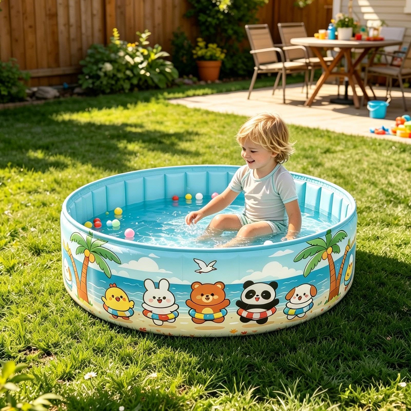 Aufblasbarer Pool Für Kinder Runde Aufblasbare Tragbare Spielzeuge Mit | Outdoor-Kinderpool Für Kinder im Freien, Garten, Schwimmen, , See, , Fluss, Party, Hund, ,
