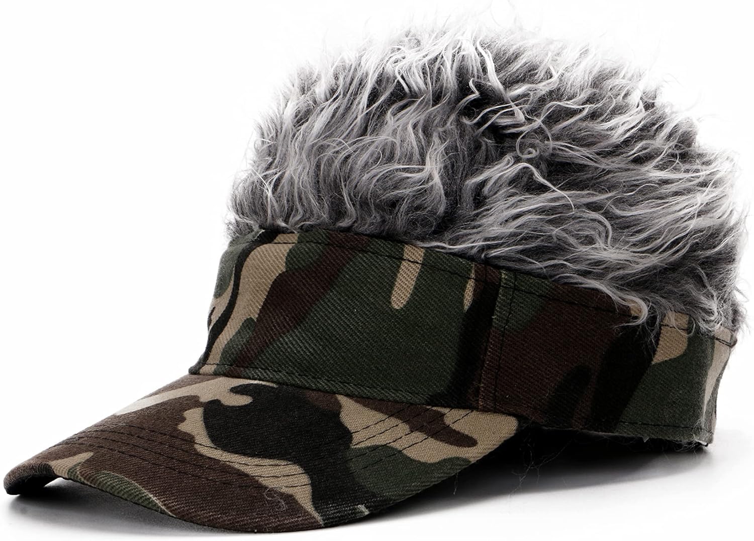 Men's Hair Visor ​Sun Hats Visor with Hair Fake Hat with Hair for Men Novelty Spiked Adjustable Baseball Caps Funny Gift : Clothing, Shoes & Jewelry
