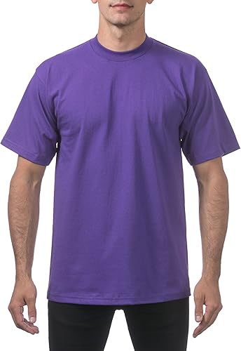 Pro Club - Camiseta de manga corta para hombre, algodón pesado, cuello redondo