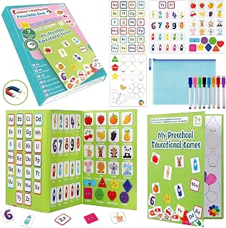Martiount Montessori Book Magnetic Quiet Book for Kids Busy Book Travel Toys for Toddlers Ages 3 4 5, Preschool Learning Activities Autism Learning Materials Tracing Coloring Books