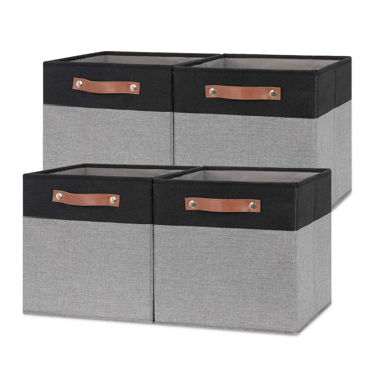 Temary Fabric Cube Storage Bins 12 Inch Decorative Storage Cubes