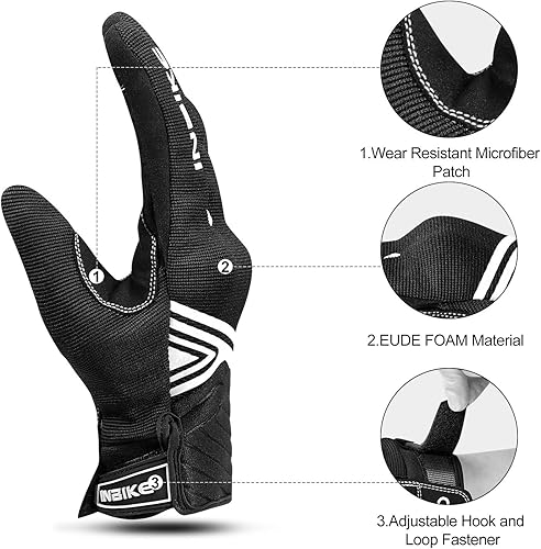Miniatura 3 de INBIKE - Guantes de motocicleta de malla transpirable con pantalla táctil y almohadilla de palma de goma termoplástica con nudillos duros