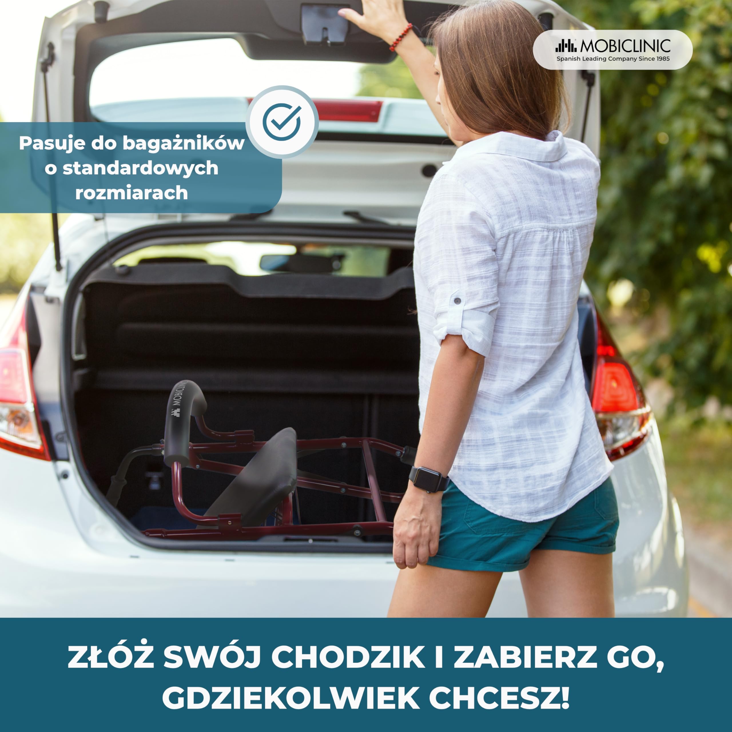 Mobiclinic, Model prado, Chodzik dla niepełnosprawnych, Osób starszych, Rollator, Aluminiowy, Lekki, Składany, Hamulce ciśnieniowe, Z siedziskiem, Koszem i 4 kółkami, Kolor bordeaux