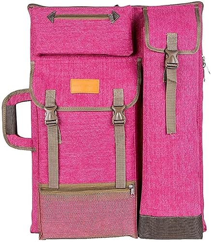 Miniatura 11 de TRANSON Estuche de Portafolio de Arte Mochila de Lona Bolsa Grande 26” x 19.5