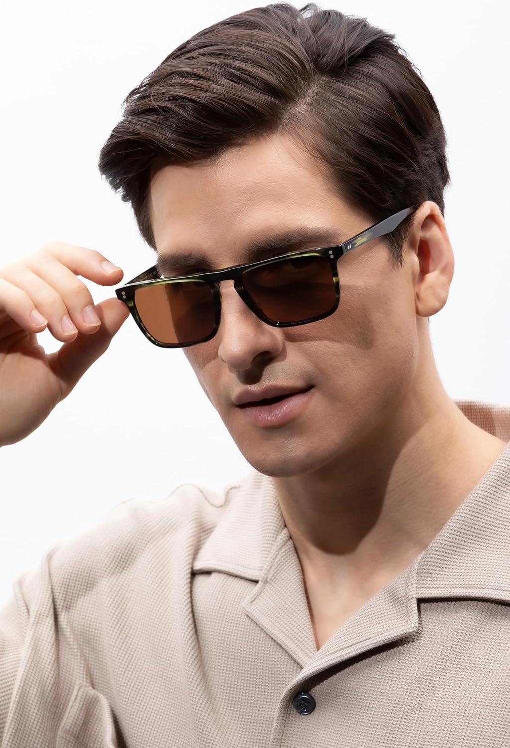 CARFIA Retro Polarized Sunglasses for Men UV Protection Hand-crafted Acetate Frame Fashion Cool Sun Glasses CA53572 - Image 2