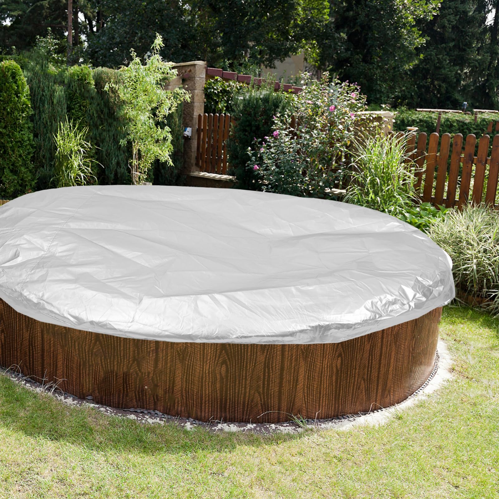 VANZACK Cubierta Plegable para Piscina Inflable De Pies Protección Solar y Aislamiento Térmico para Jardín Cubierta Reutilizable y Resistente Al Agua para Mantener El Área Piscina