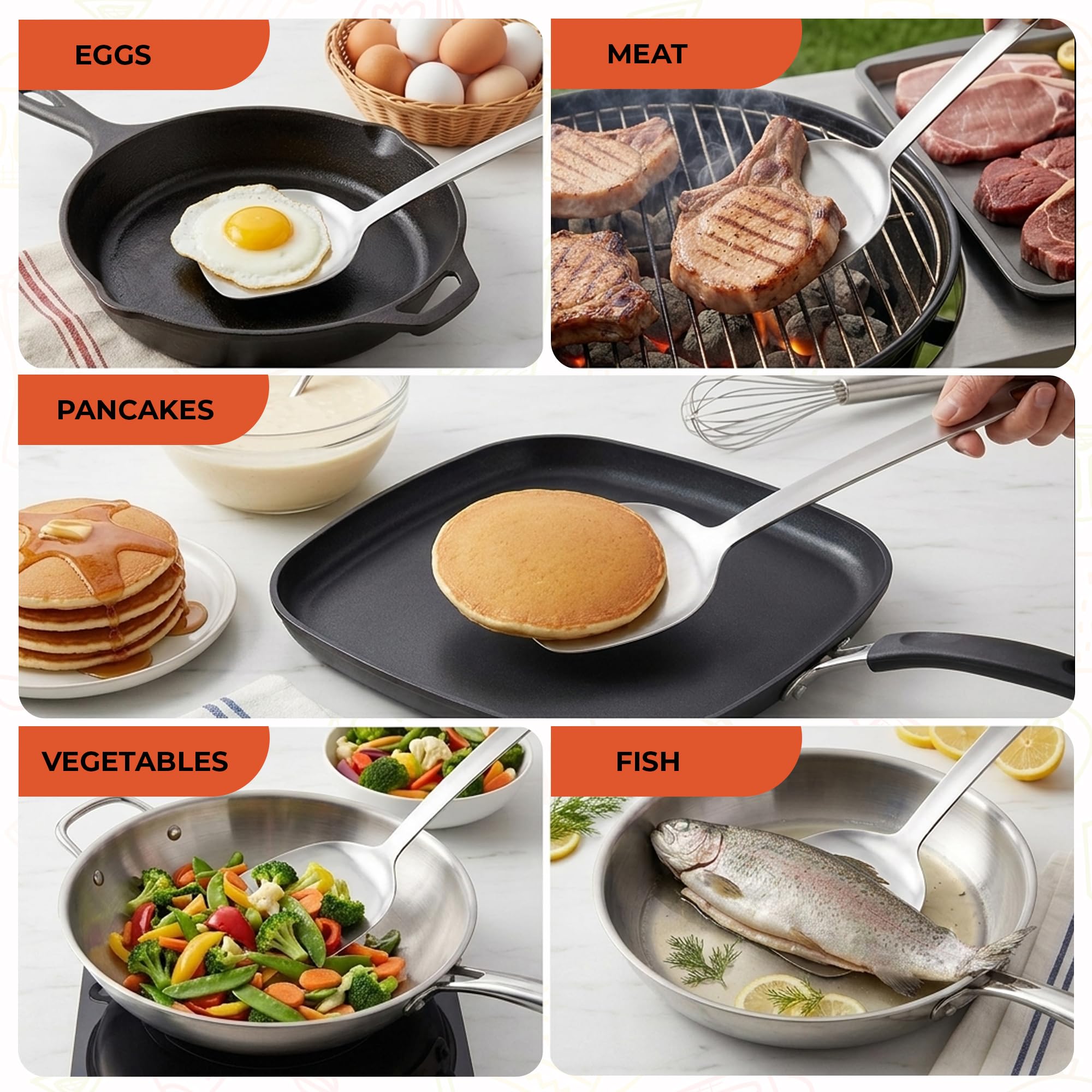 Farberware Platine - Spatule incurvée Farberware Platinum, 14" en acier inoxydable - Argent