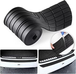 SINGARO Universal Rear Bumper Protector Guard 42x3.4in Rubber Anti-Scratch for Car SUV Trunk - Durable No-Drill Install
