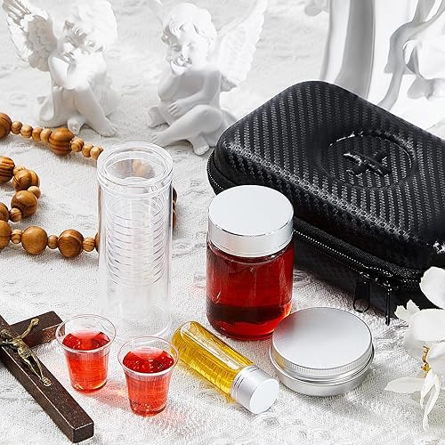 Miniatura 4 de Juego de 16 piezas de servicio de comunión portátil, regalos para sacerdotes católicos, juego de comunión 12 tazas de comunión, estuche rígido con