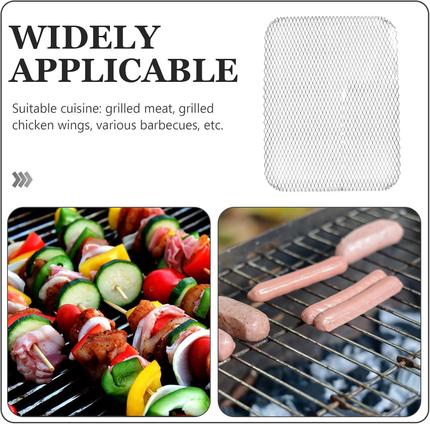 Milisten 10pcs Disposable Aluminum Mats Grill Toppers for Outdoor Cooking Mesh Liners for Easy Cleanup and Even Distribution