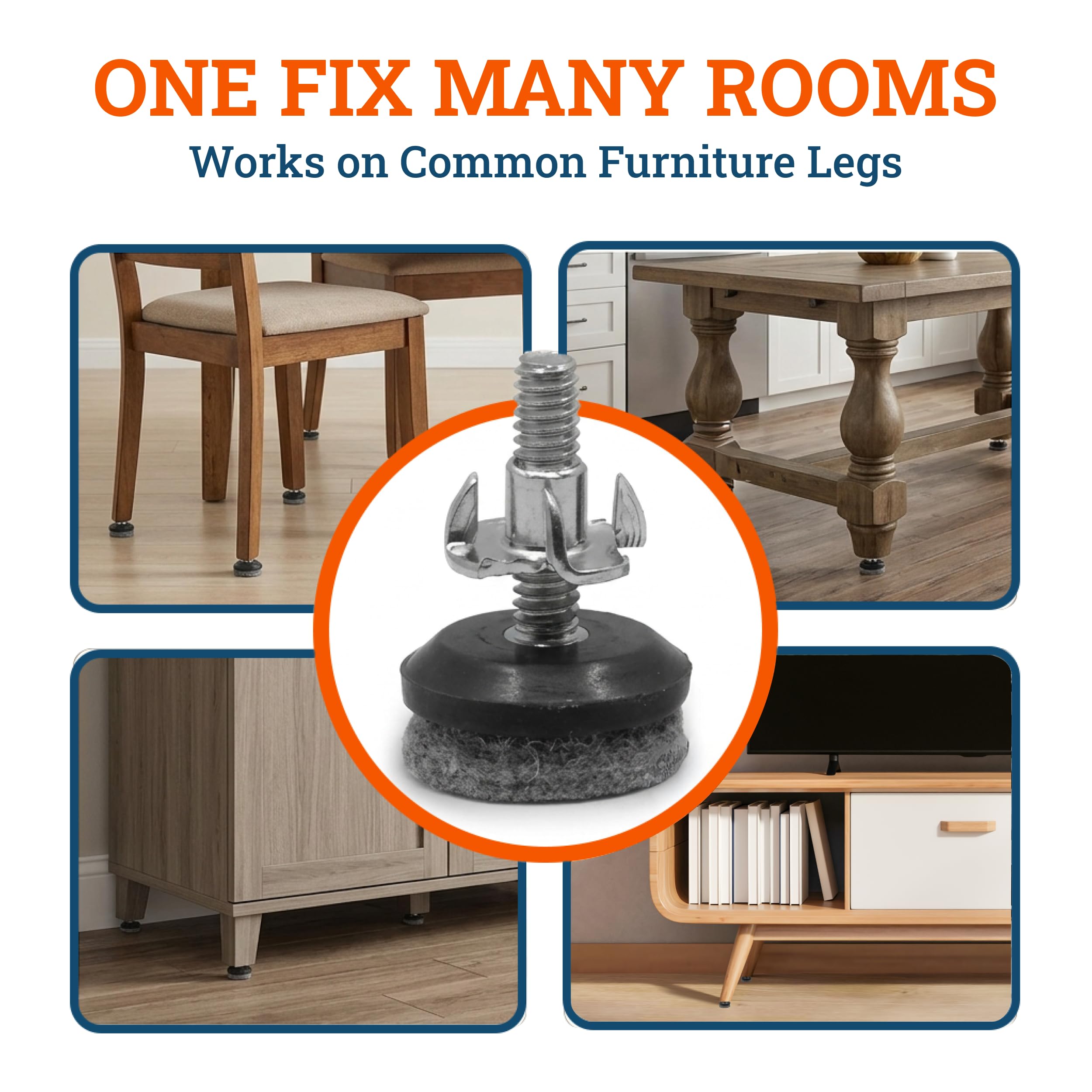 Silla niveladores – niveladores muebles – muebles – Pie de nivelación ajustable Muebles Pies Almohadillas de fieltro – de fieltro, para suelos de madera – Ajuste para silla patas y muebles