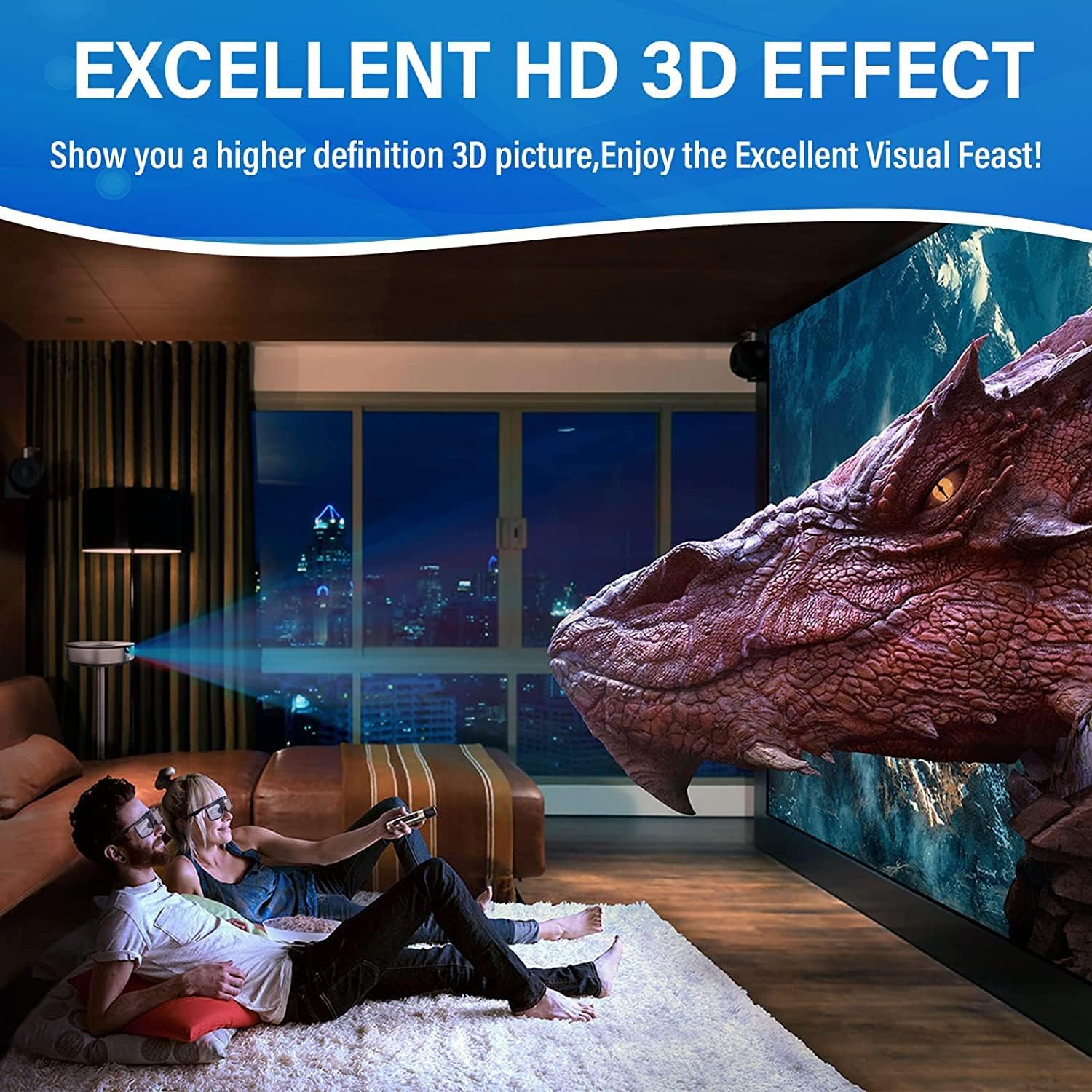 Lunettes 3D RF, lunettes à obturateur 3D rechargeables Convient pour les téléviseurs et projecteurs 3D RF TDG-BT500A, SSG-5100GB, AN3DG40, Pack de 4