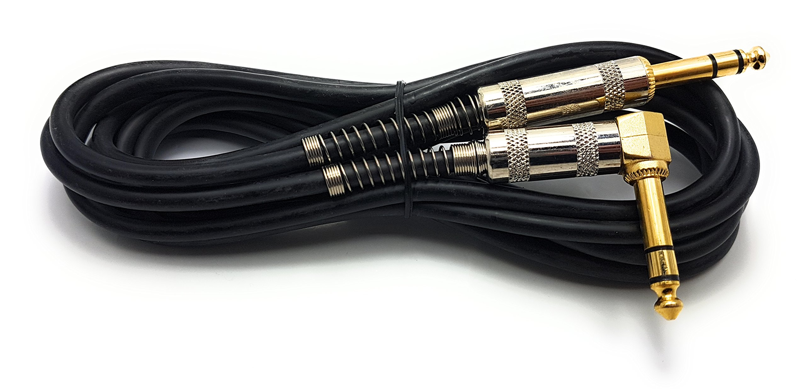 MainCore 3m Long Gold Plated Right Angle Stereo/Balanced Jack 6.35mm to 6.35mm Jack Cable Cord (3m)