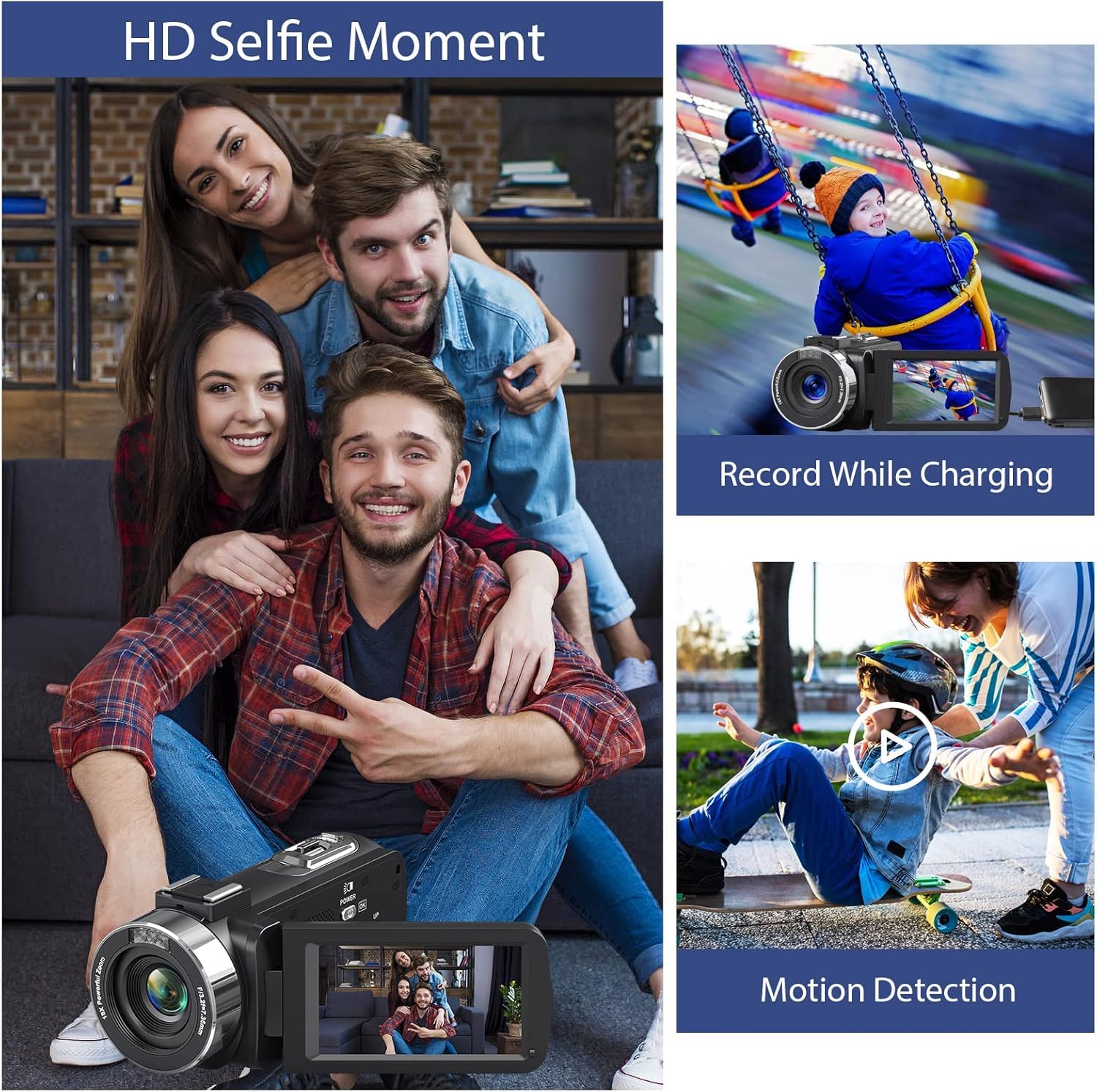 Camcorder Video Camera 4K HD 80MP Vlogging Camera for YouTube IR Night Vision Camera 18X Digital Zoom 3.0 IPS Screen Video Recorder with 32GB SD Card, 2 Batteries, Remote Control