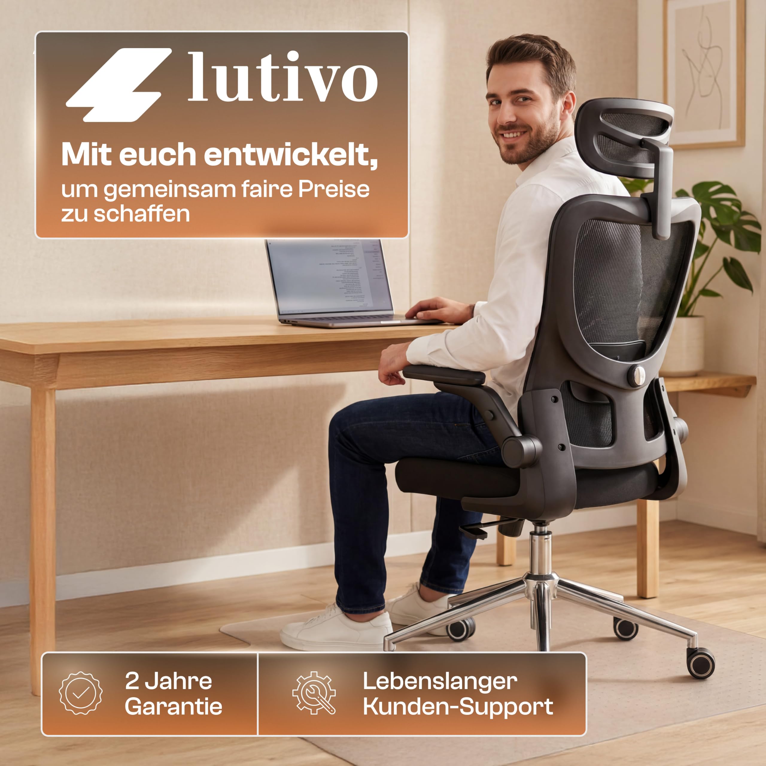Bravo Bürostuhl ergonomisch [ORIGINAL] Schreibtischstuhl ergonomisch mit 8 Komfort-Einstellungen | Gaming Stuhl & Drehstuhl für Zuhause & Bürobedarf | Bürosessel und Chefsessel bis 150kg
