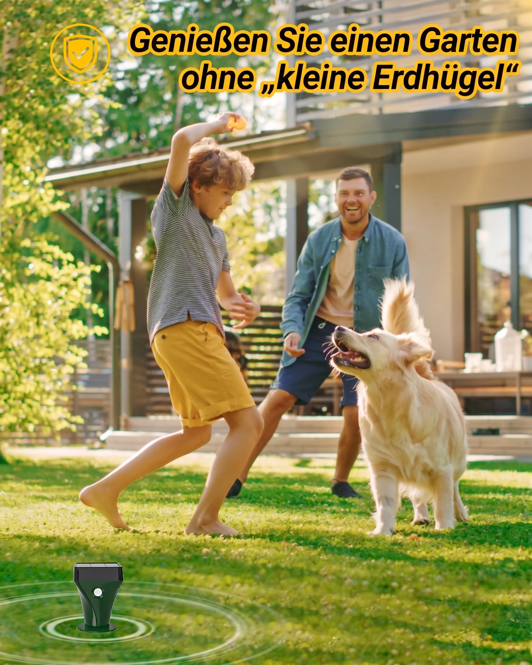 Maulwurf Vertreiber 2er Set, Maulwurfschreck Abwehr gegen Wühlmäuse, Schlangen & Nagetiere, IP65 Wasserdicht, Tiervertreiber für Garten, Rasen & Hof – Unschädlich für Haustiere