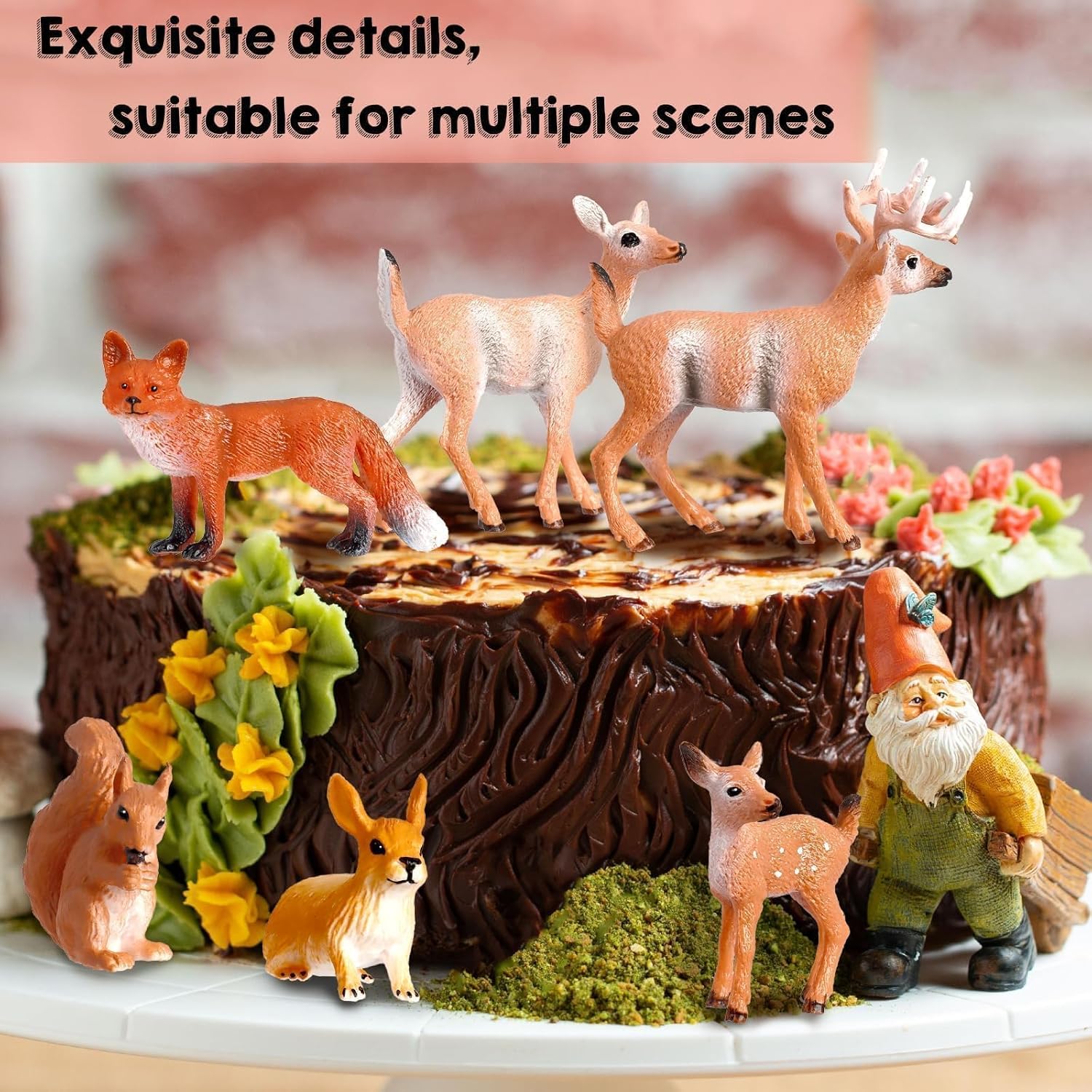 Warmtree 68 Pcs Mixed Model Trees Forest Animals Figures Miniature Stumps, Ho Scale Plastic Trees for Projects 1.1-4 inch(3-10cm), for Diorama Supplies Micro Train Landscape Railway Sand Table