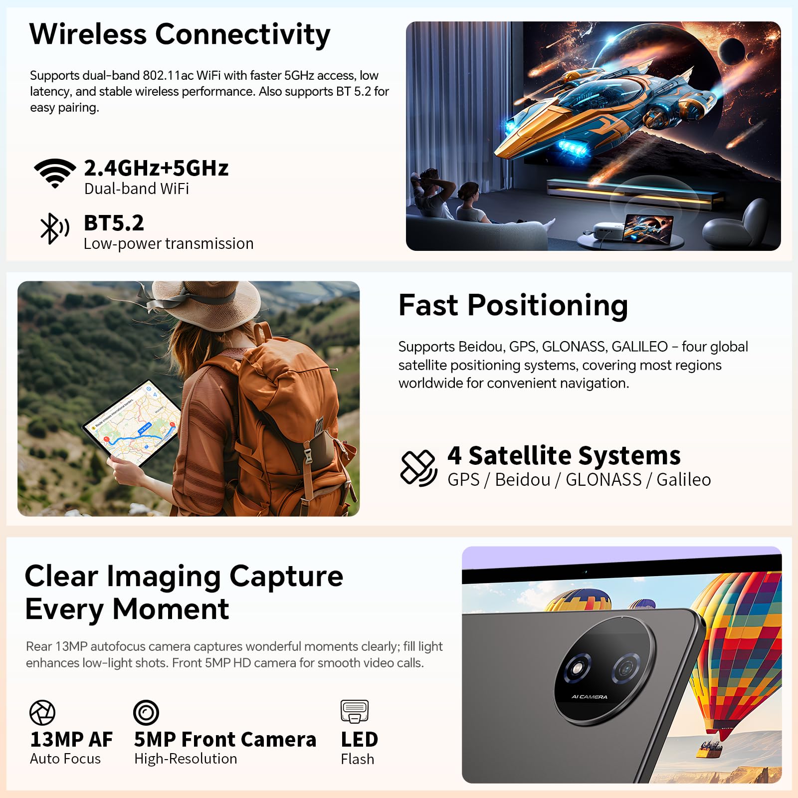 TECLAST P50T Android 16 Tablet 11 Pollici Gemini AI, 90Hz Display, T7250 2GHz Octa Core Gaming Tablets, 16GB RAM+128GB ROM(5TB TF), 8000mAh, Widevine L1, 5G WiFi 6, GPS/13MP/OTG, 2026 Tablet Con Penna
