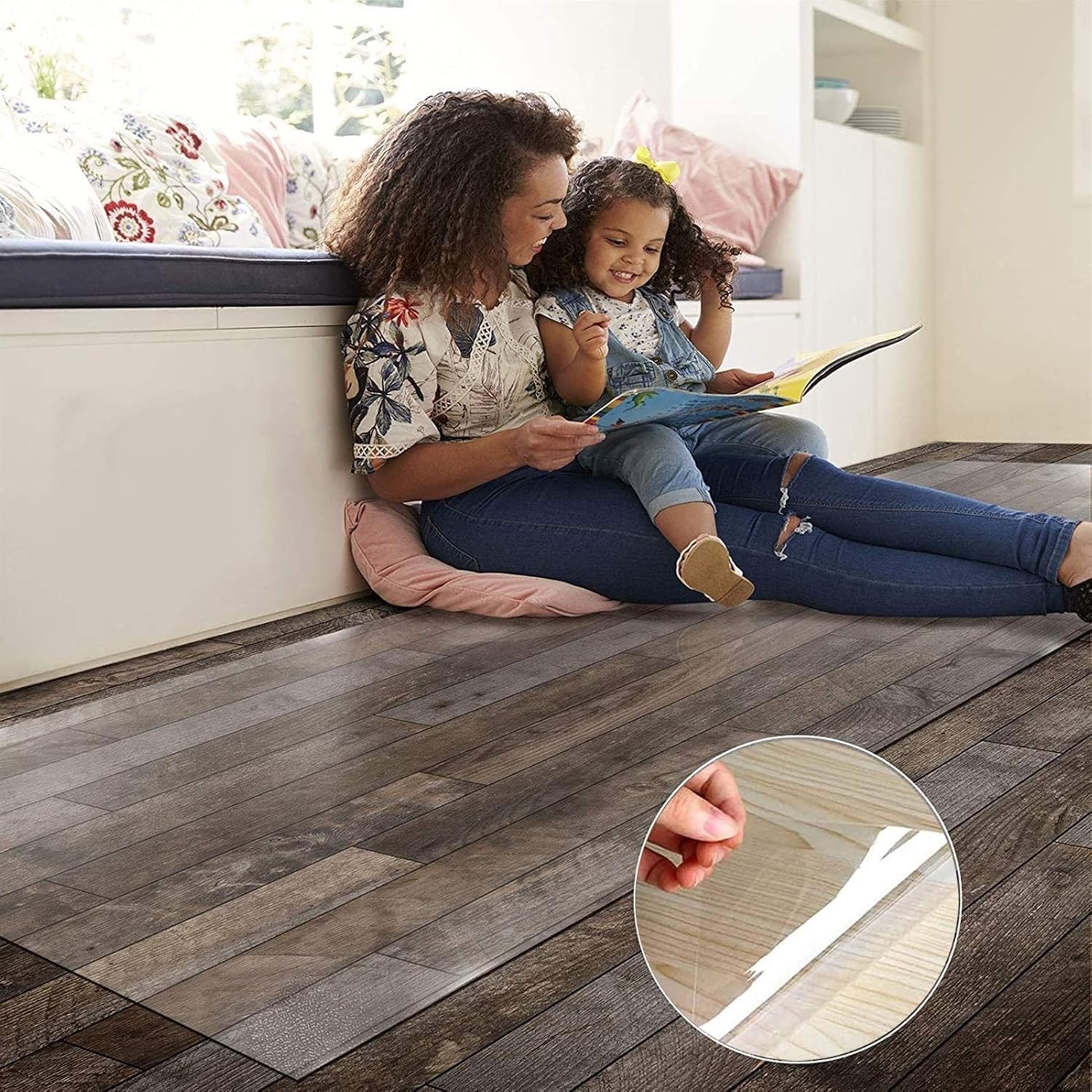 Cuttable Clear Vinyl Plastic Floor Runner/Protector, Large Non-Skid Area Runner Rugs Protector for Hallway/Kitchen/Living Room (Size: 1.5x2m/4.9x6.6ft) (1.2x4m/1.9x13.1ft) (1.2x5m/3.9x16.4ft)