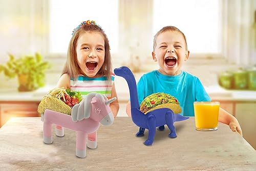 Miniatura 2 de Paquete de soporte para tacos de unicornio con soporte de tacos de dinosaurio azul para niños