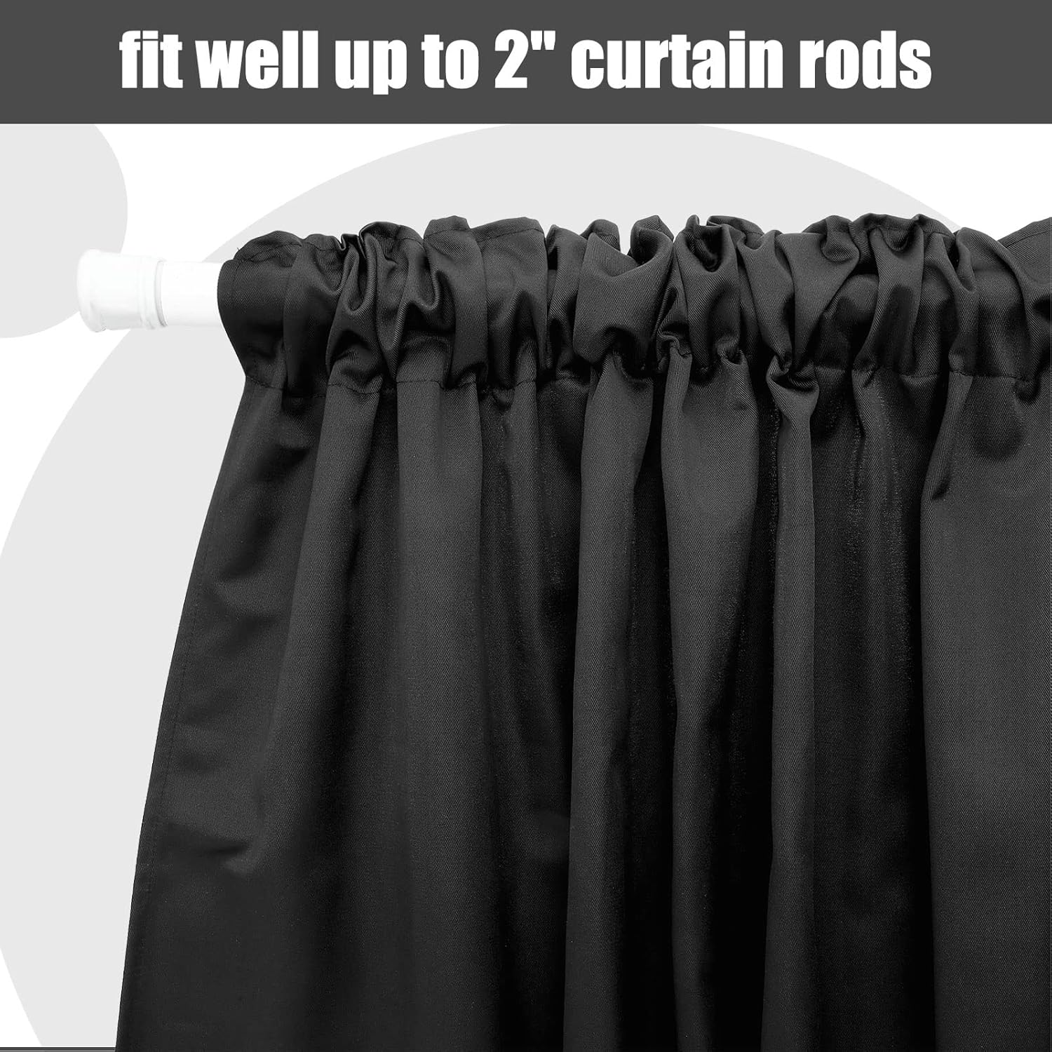 6 Pcs Valance Curtains Blackout Window Curtain Valances Black Blackout Fabric for Windows Basement Curtains Valance Rod Pocket Tier Window Valances for Bedroom Kitchen Living Room, 52 x 18 Inch