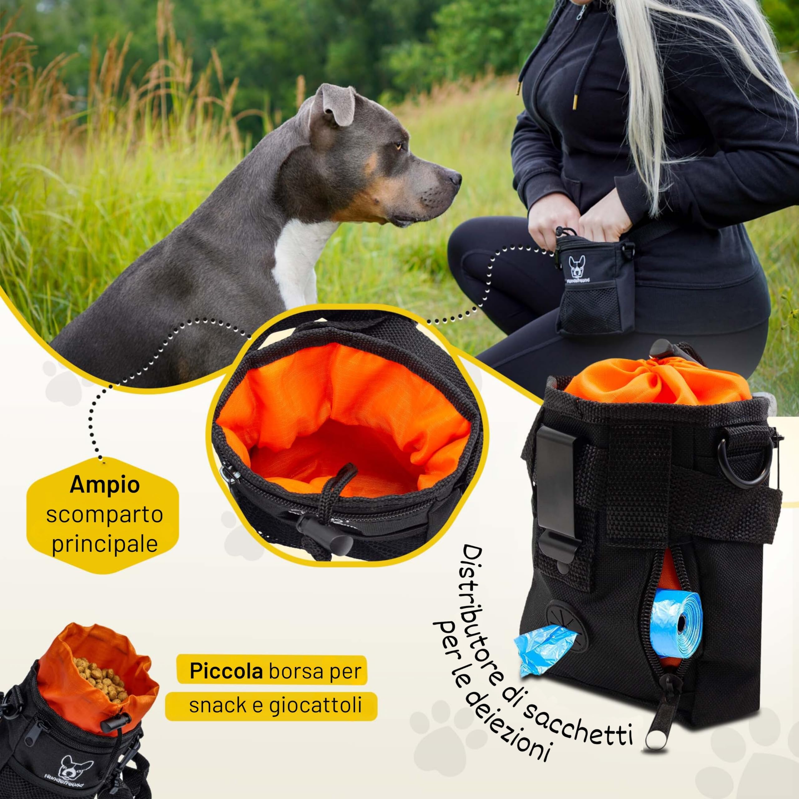 Porta Snack Per Cani - Borsa Addestramento Con Dispenser Sacchetti - Foto 11