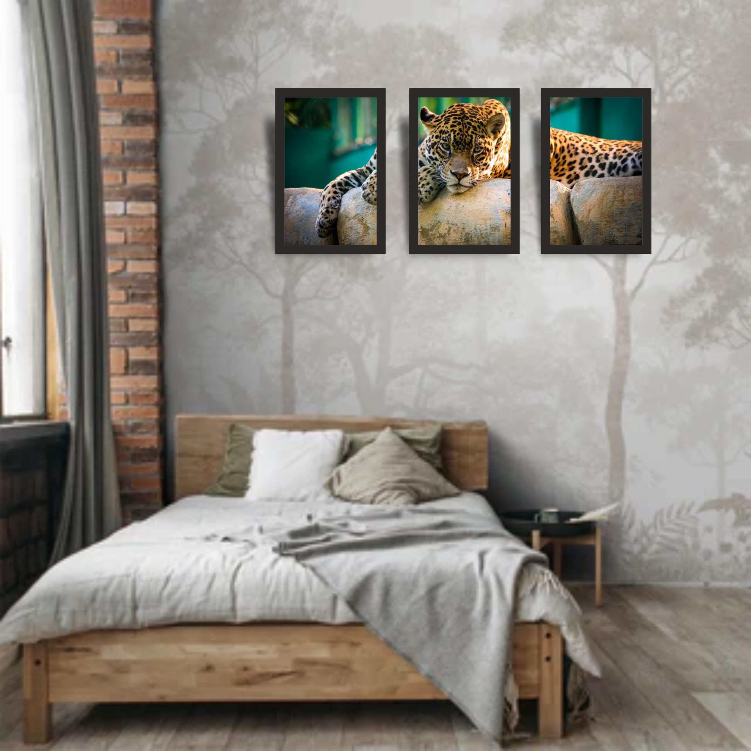 Leopard Close-Up Wall Art Set of 3
