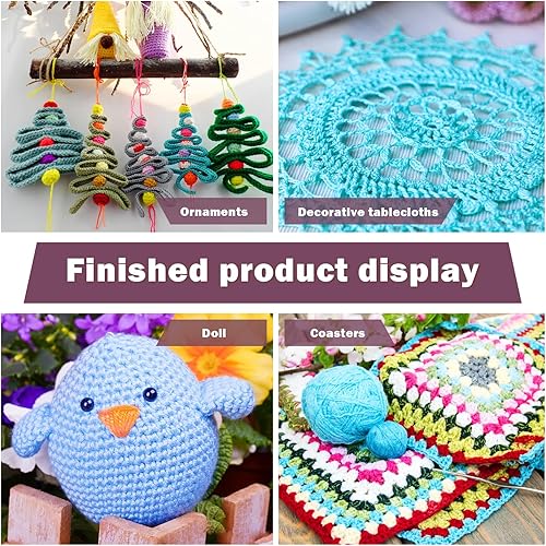 Miniatura 7 de Pnytty Ganchos de ganchillo, kit de 100 ganchos de ganchillo con estuche, incluye ganchos de ganchillo ergonómicos, accesorios de ganchillo, agujas