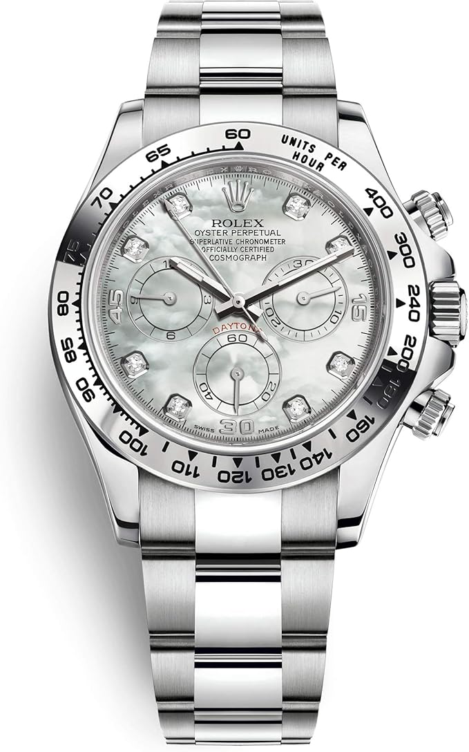 Rolex Daytona oro blanco / 116509-0064 / esfera blanca de diamantes de  madre perla : Rolex: Ropa, Zapatos y Joyería - Amazon.com