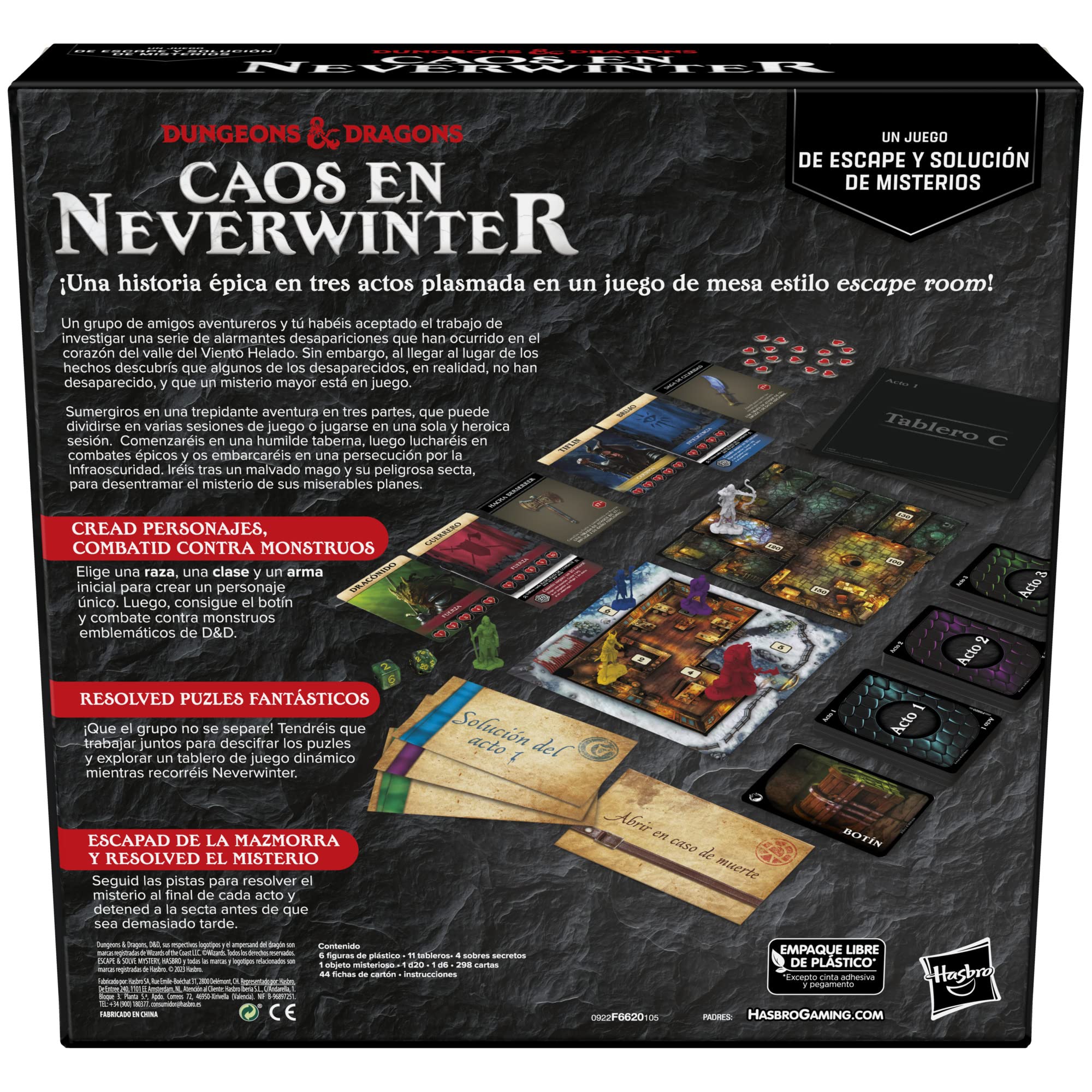 Dungeons & Dragons: Caos in Neverwinter - Un gioco di fuga e soluzione di misteri - Gioco da tavolo cooperativo D&D per 2-6 Giocatori, Versione in Lingua Spagnola