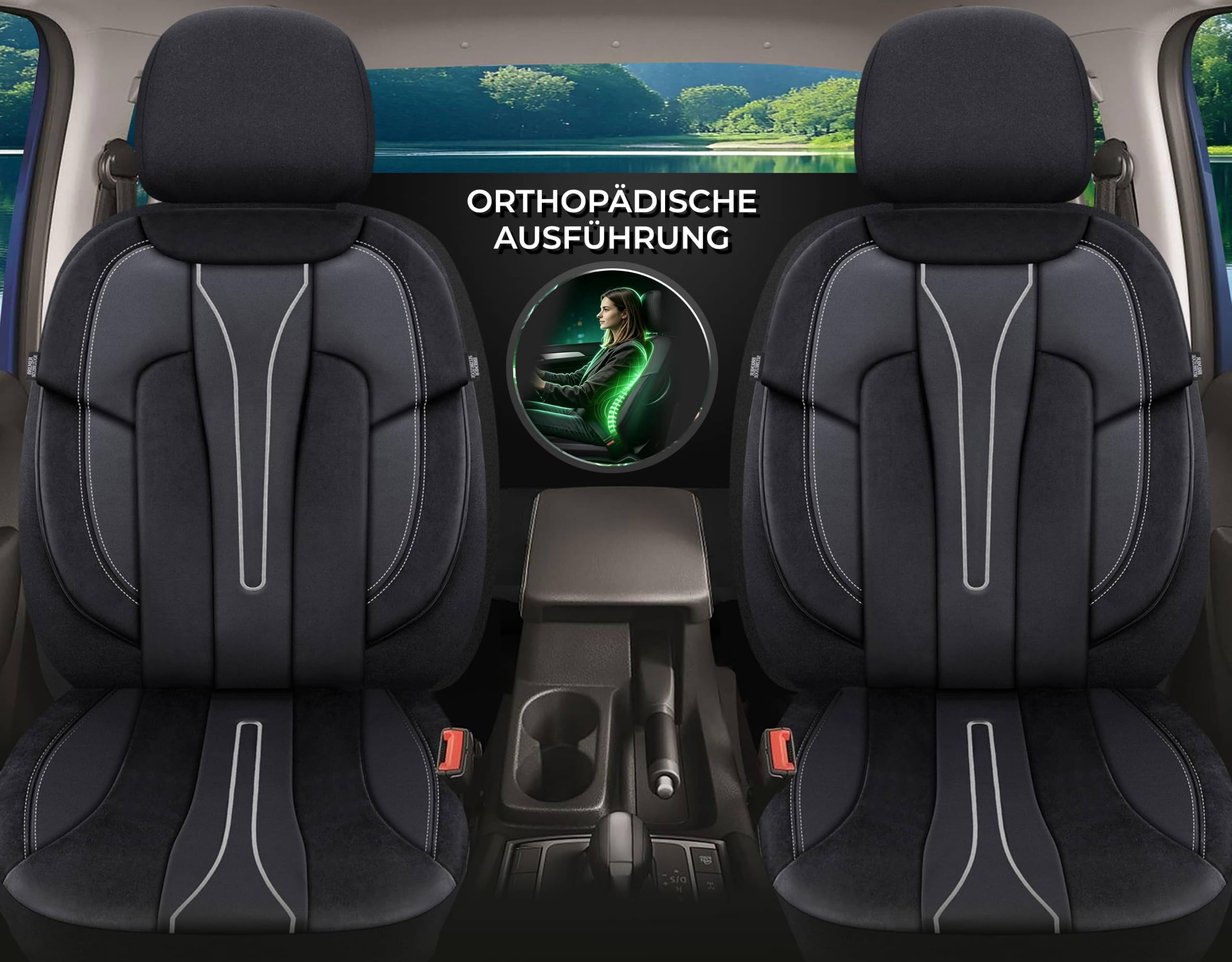 BREMER SITZBEZÜGE Pokrowce na siedzenia samochodowe do Toyota Prius rok prod. 2010-16, w kolorze czarnym, wysokiej jakości wykończenie dla większego komfortu siedzenia, kompatybilne z poduszkami