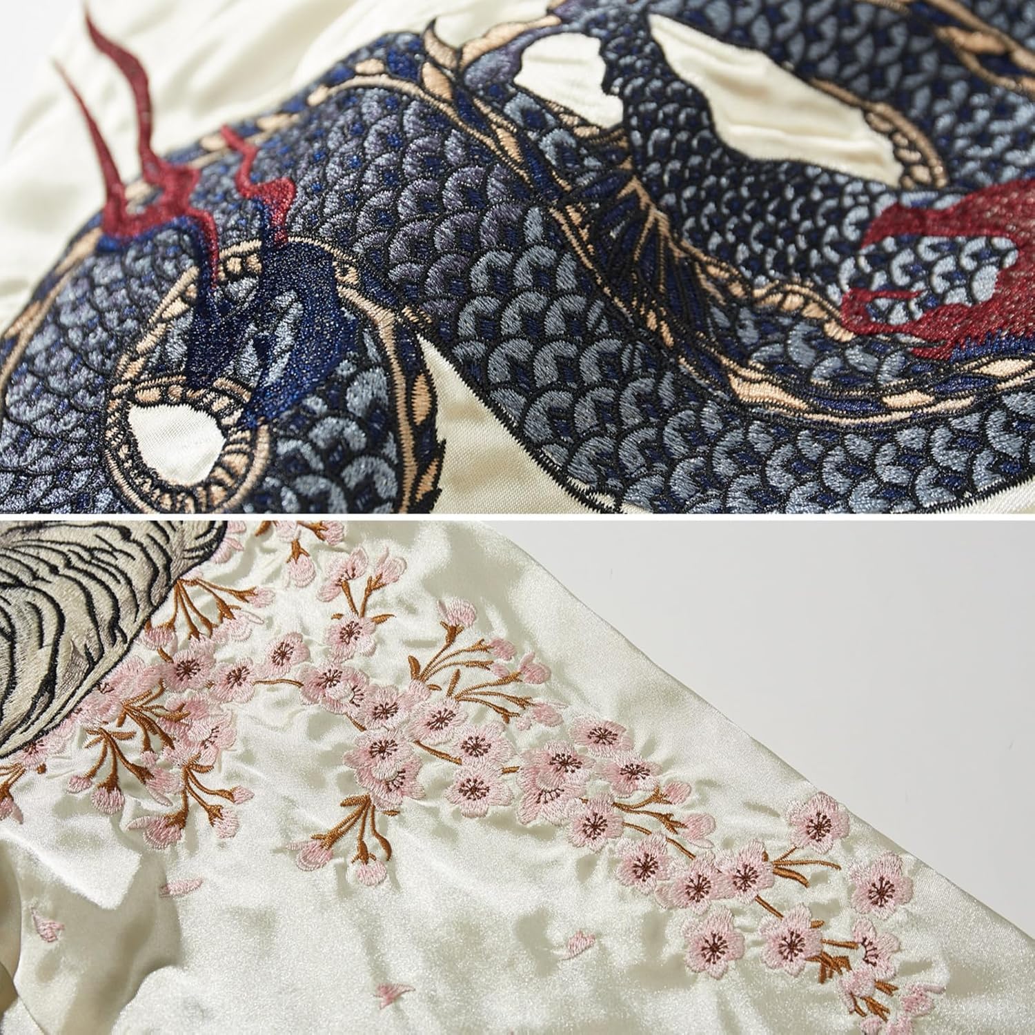 Phoenix Embroidered Men's Bomber Jacket Japanese Style Oversized Streetwear Full-Zip Spring Fall Windbreaker Coat - Image 6