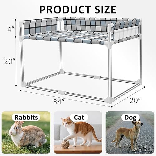Miniatura 6 de Cama para Mascotas Gato de Ventana Junto a la Cama - Cama para Perro con Extensión de Barandilla Adjunta a la Cama Humana Altura Elevada Perros