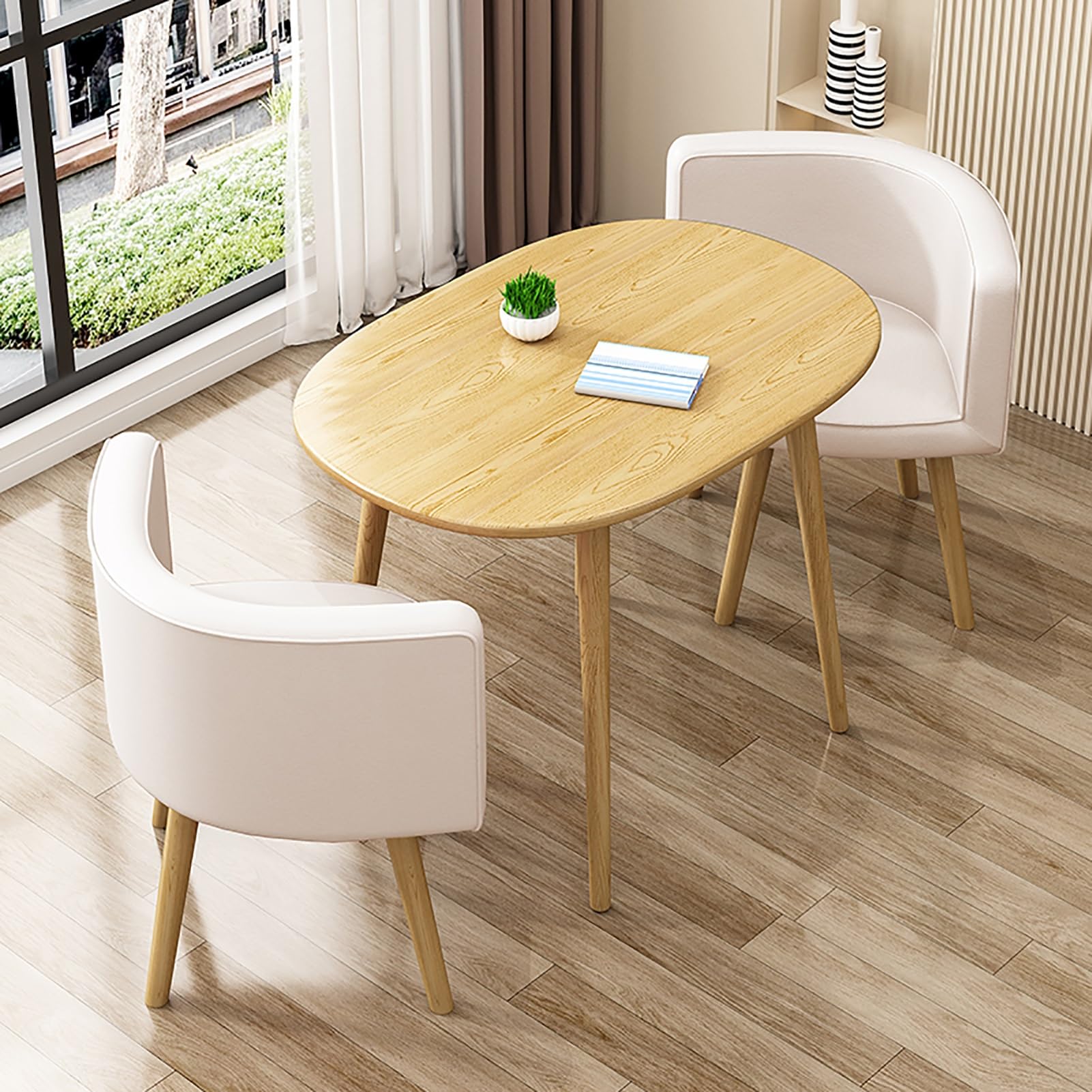 Amazon｜モダンな2人用ダイニングセット 楕円形のテーブルと椅子付き