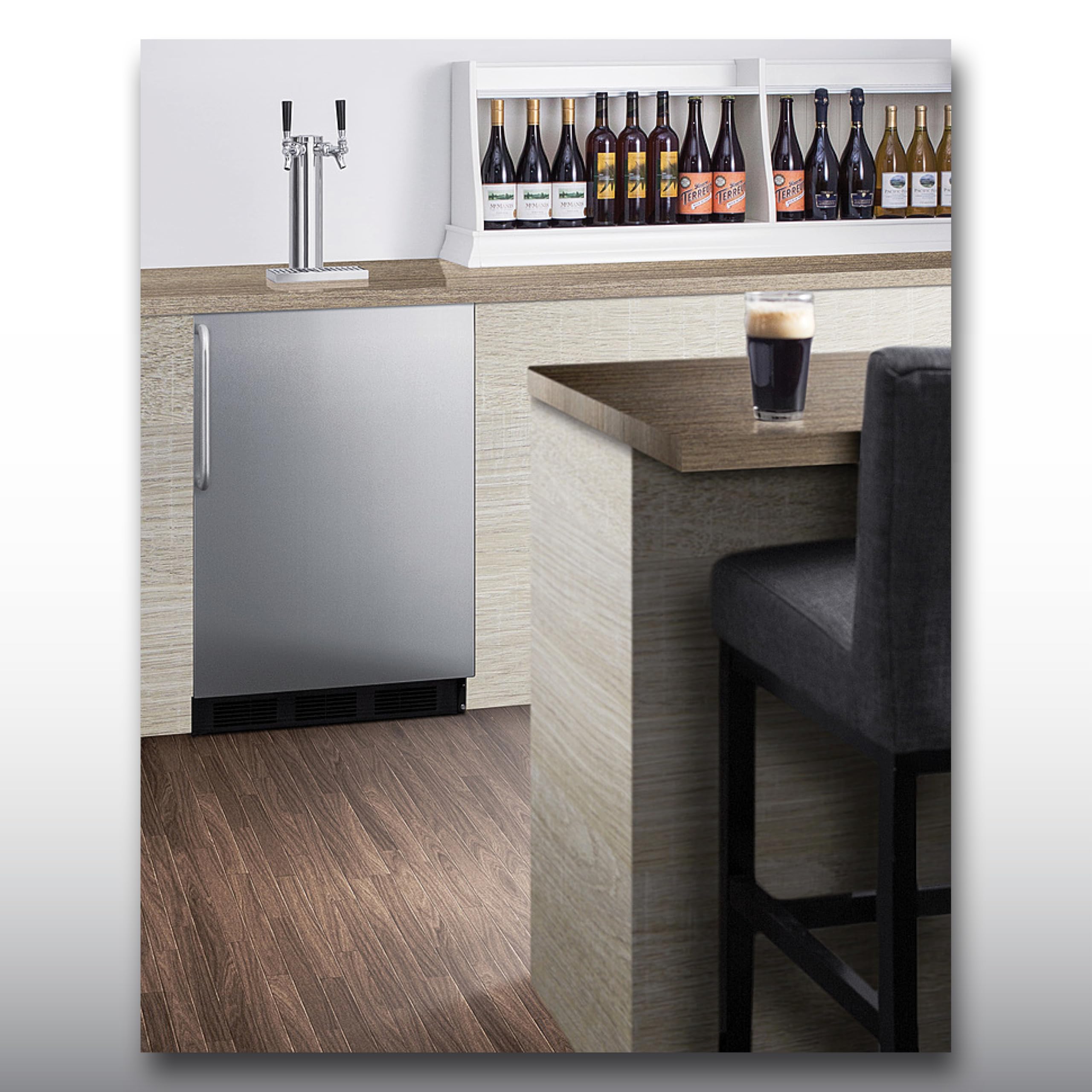 Summit 24" Outdoor Kegerator, Dual Tap Kit, ADA-Compliant, Stainless Steel - Sbc54osbiada on Fridge.com - View 6