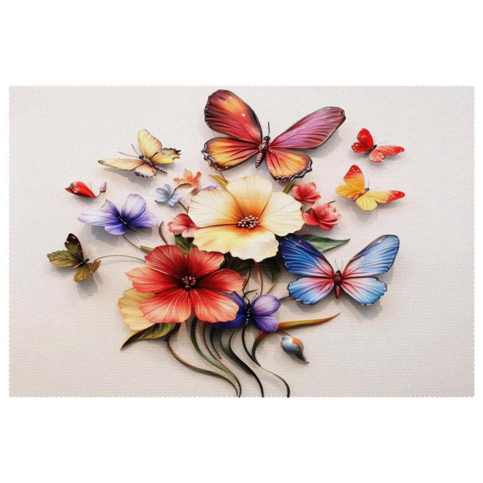 Sets de table motif papillon et hibiscus pour embellir la table de salle à manger lot de 6
