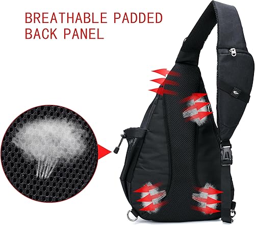 Miniatura 3 de TurnWay Mochila tipo bandolera a prueba de agua 2023 para viajes, senderismo, ciclismo, campamento para mujeres y hombres, Negro -, Viajar